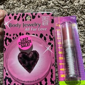 NWT body jewelry and glitter glide stick